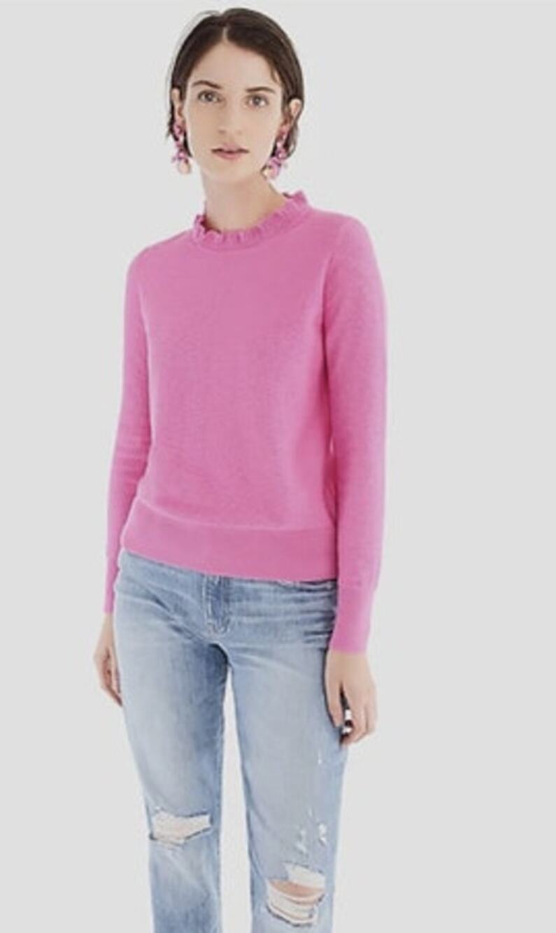 J.Crew Womens Ruffle-Neck Pullover Size Small - Picture 1 of 5